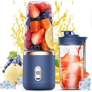 Portable Fruit Juicer with Travel Cup and Lid, Suitable for Smoothies and Milkshakes USB Charging