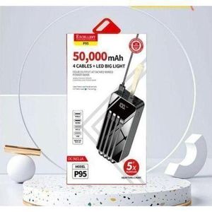 EXCELLENT  50000'mAh PowerBank 4Cables + LED Lights.