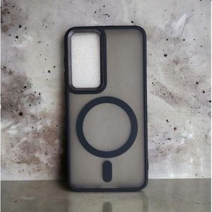 Black Premium Matte Finish Stylish Magnetic Case With Tactile Buttons, MagSafe Compatible For MagSafe Accessories Back Cover For Samsung Galaxy S24 FE