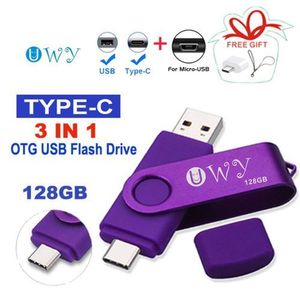 UWY 128GB Pendrive Flash Drive High Speed OTG TYPE-C – Purple