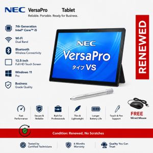 Refurbished N ec  VersaPro Tablet  7th Generation Core i5 Wi-fi Bluetooth 12.5-inch Full HD Touch screen with Office USB 3.0 4GB RAM/128GB SSD  Windows 11