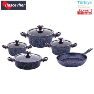 Hascevher Stone Granite Cookware Set Genuine High Quality With Glass Lid Cover Pot With Glass Lids MADE IN TURKEY.