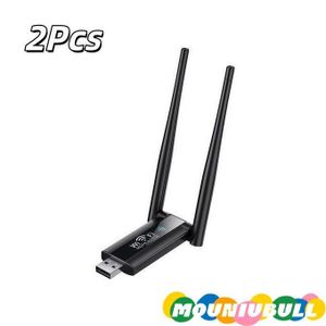 Mouniubull 2 PCS Wireless USB WiFi Adapter for PC | 300Mbps Dual 5DBi High-Gain Antennas | 2.4GHz Mini Wireless Network Card Dongle for Desktop, Laptop, Windows 11/10/8/7/XP