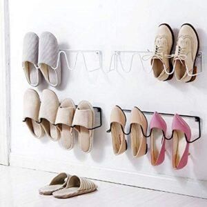 "2 pair Slipper Steel Rack (Self-Adhesive, Punch-Free, Wall-Mounted) "