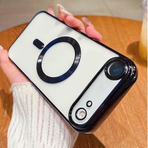 iPhone 17 Air / iPhone 17 Slim Phone Case, Black Electroplated Clear Case with Magnet for Magsafe Accessories Compatibility for Second Device