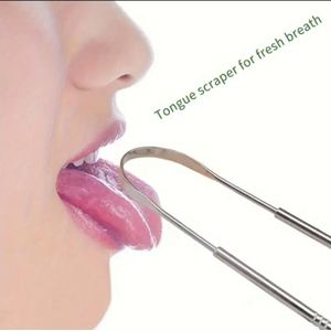 Tongue Cleaner U Shaped Stainless Steel Tongue Scraper Tongue Coating Brush Oral Care 