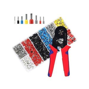 Ferrule Crimping Tool Kit with 1200PCS Wire End Ferrules & Crimper Plier, Wire Crimping Tool Kit Self-adjustable Ratchet Tool Set for AWG 23-7 Electrical Wire Connectors, 0.25-10mm²