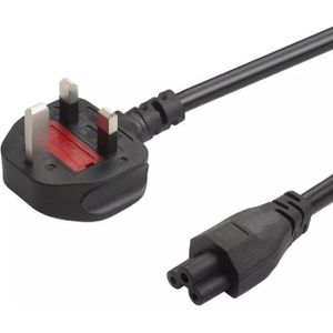 Replacement Laptop Charger Power Lead – UK 3-Pin Plug to IEC C5 Cloverleaf Connector – Durable Mains Power Cord for HP, Dell, Lenovo, Acer, Toshiba & More