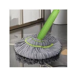 Self-Wringing Microfiber Twist Mop – Hands-Free Floor Cleaning Mop with Extendable Stainless Steel Handle – Highly Absorbent Wet & Dry Mop for All Floor Types