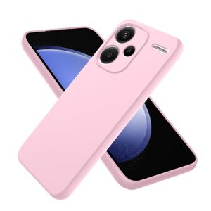 Soft Flexible Silicone Case for Xiaomi Redmi Note 13 Pro 5G, Shockproof Anti-Scratch Slim TPU Protective Back Cover (Pink)