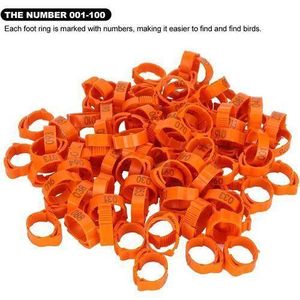 Tags'n'Labels 100pcs Chicken Leg Rings For Birds Chicken Duck (Orange)