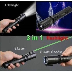 Electric  3-in-1 Rechargable Sercurity Self-Defense Shock Laser Pointer Torch