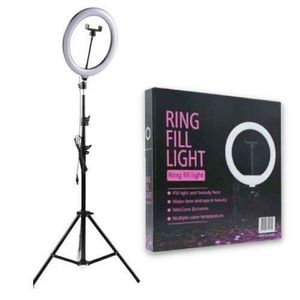 10 Inch Ring Light With 2.1M Fordable Tripod Stand, Phone Holder Dimmable LED 3 Colo