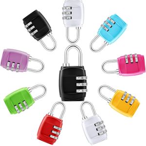 Digit Combinations Padlock Safe Cipher Lock - Mini Resettable 3-Digit Number Code Security Padlock for Suitcases, Travel Luggage, Briefcases, Gym Lockers, and Computer Bags