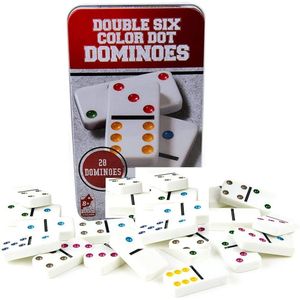 28-Piece Dominoes Set – Classic Colourful Domino Game with Storage Box