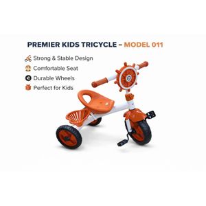 Children Tricycle 011 Orange Ride On Bike With Strong Stable Design