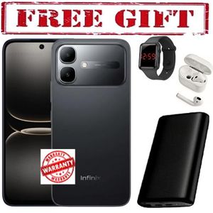 Infinix smart 20, 6.67", 4GB + 4GB  RAM + 64GB (Dual SIM), 5200 mAh, 4G - Black (1YR WRTY)  COMES WITH FREE    LED WATCH , POWERBANK AND AIRPODS FOR YOU  BLACK