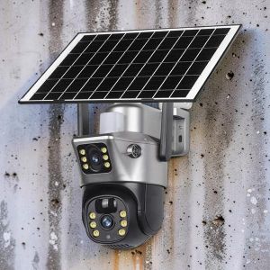 	Remote Pan And Tilt Control High-Efficiency Solar Panel Human Movement Detection V380 Pro App 12MP 4G PTZ Rotating Dual Lens Full-Color 24/7 Colored Night Vision Outdoor Security Solar Camera