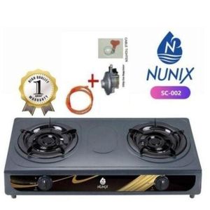 Nunix Gas Burner Stainless Steel Cooker With 6kg Regulator, pipe & tightener
