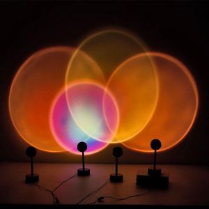 Sunset Projection Lamp LED Light with Adjustable Rotation for Bedroom Lighting Setup