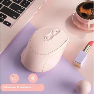 Wireless  Pink Dual-Mode Rechargeable Mouse - 1600 DPI, USB & Bluetooth
