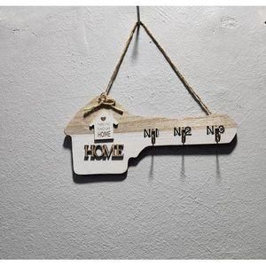 Retro Wooden House Key Hanger