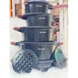 12pcs Nonstick Cookware Set – Black