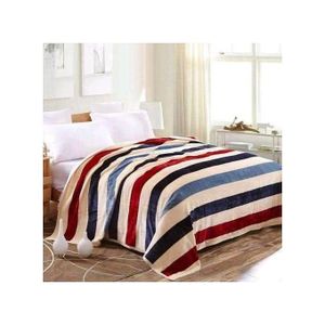 Stripped Print Fleece Throw Blanket