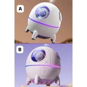 Space Capsule Humidifier – 220ml Rechargeable Night Light Air Moisturizer with Built-In Cute Doll