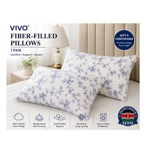 Vivo 2PCS fibre Pillows Filter Memory Foam Comfortable Home Bedroom Bedding Accessories White With Dots