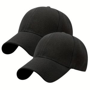 2Pcs Adjustable Baseball Cap - Black