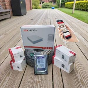 Hikvision 4 Turbo 2MP HD CCTV Kit with Remote Viewing Night Vision 4 Channel DVR and 50M RG59 Cable
