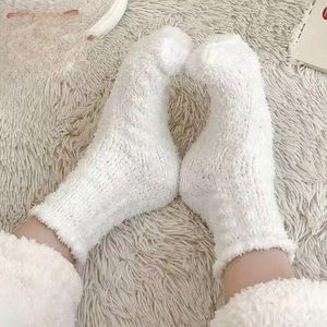 Women's Fluffy Winter Socks Warm Thick Fuzzy Soft Coral Fleece Floor Socks for Sleeping, Home Cozy Bed Slippers Thermal Socks Sleeping Socks