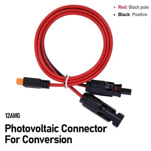 1M XT60 Adapter to Female Plug Solar Connector Charge Extension Cable 12AWG Wire For Power Station Solar Generator