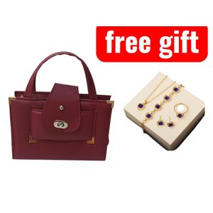 Elegant Durable Women's Handbag with Free 4PCS Jewelry Gift Set -Necklace, Earrings, Bracelet & Ring Perfect for office work, casual outings, This handbag offers enough space to carry all your essentials As a bonus comes with FREE 4pc jewelry gift set