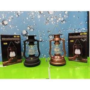 Solar and hand crank vintage lamp