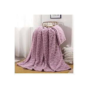 Quality Purple Cozy Fleece Sherpa Warm Woolen Throw Blanket