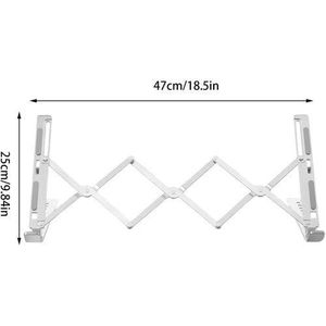 Aluminum Laptop Stand - Silver, Hollow Design, Foldable, Max Load 10Kg