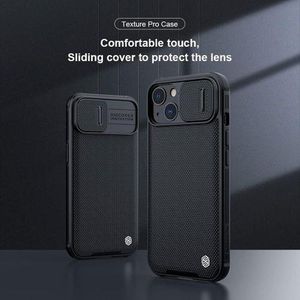 Apple iPhone 14 / iPhone 13 Nilkin Textured Pro Camshield Camera Slider Nylon Fiber Protective Phone Cover Case, 6.1 Inch