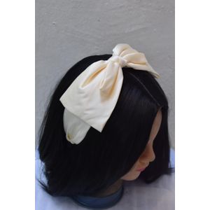Cream Bow Headband – Large Fabric Women’s Hair Accessory