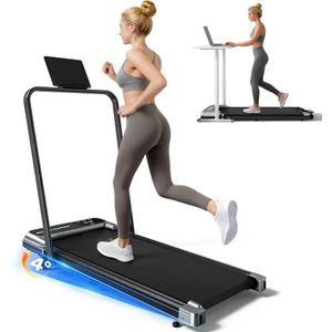 Foldable Walking Pad Treadmill with Handle Bar 4% Manual Incline 2.5HP Motor LED Display Remote Control