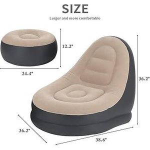 Comfortable Inflatable Chair with Ottoman – Portable Lounge Set