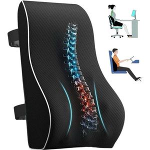Memory Foam Backrest Support Pillow Ergonomic Lumbar Cushion for Office Chair, Car & Home Comfortable Back Support