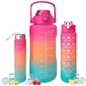 3 In 1 Color Motivational Water Bottle