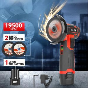Cordless handheld electric angle grinder, cutter, and abrasive for home use, suitable for polishing and grinding.