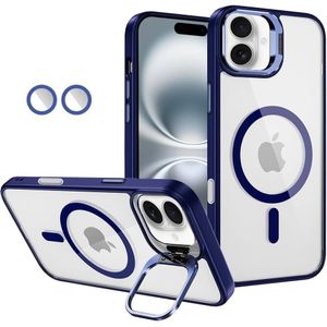 Premium Magnetic Case with Camera Lens Protection, Kickstand, and MagSafe Compatibility – Clear Acrylic & TPU Hybrid Cover for iPhone 16 Pro Max – Best Protection with MagSafe & Kickstand