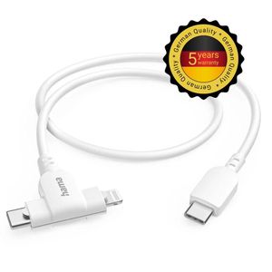 Hama  2in1 USB-C TO LIGHTNING/USB-C CABLE 1.5M WHITE (201722)