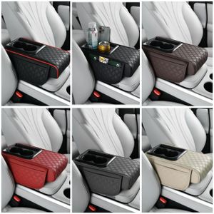 NEW Design Auto Center Console Armrest Cushion 3 in 1 Multipurpose Car Armrest Pad with Dual Cup Holders Phone Holder and Side Storage Organizer Universal Fit High Quality Comfortable Driving Interior Upgrade