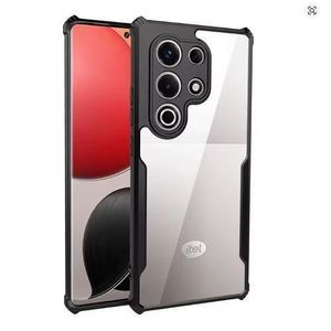 Itel S26 Ultra Transparent, Clear And Colorless With Black Edges Unique And Stylish Heavy Duty Protection Phone Case/ Cover/ Back Case