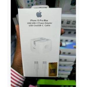  35W USB-C Power Adapter + USB-C to USB-C Cable for iPhone 15 Pro Max – Fast Charging